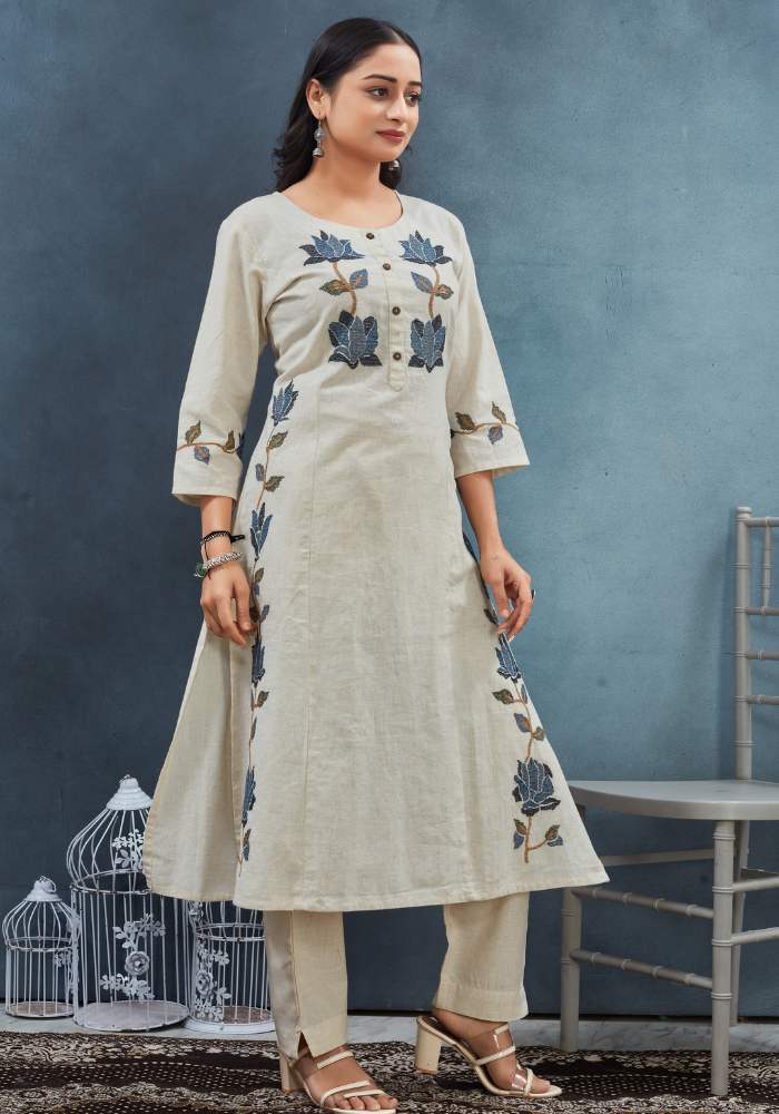 Peach Piper Heavy Pure Cotton Flex Ethnic Wear Set