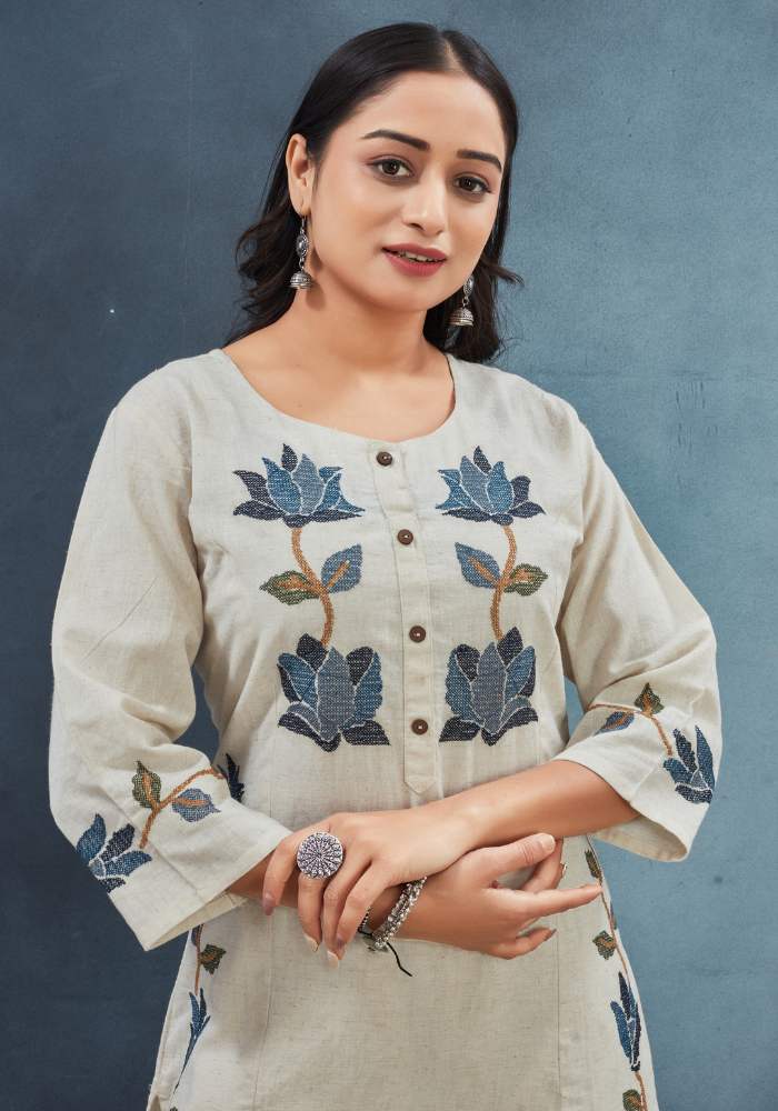 Peach Piper Heavy Pure Cotton Flex Ethnic Wear Set