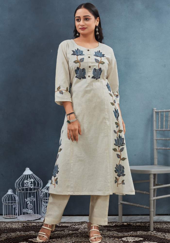 Peach Piper Heavy Pure Cotton Flex Ethnic Wear Set