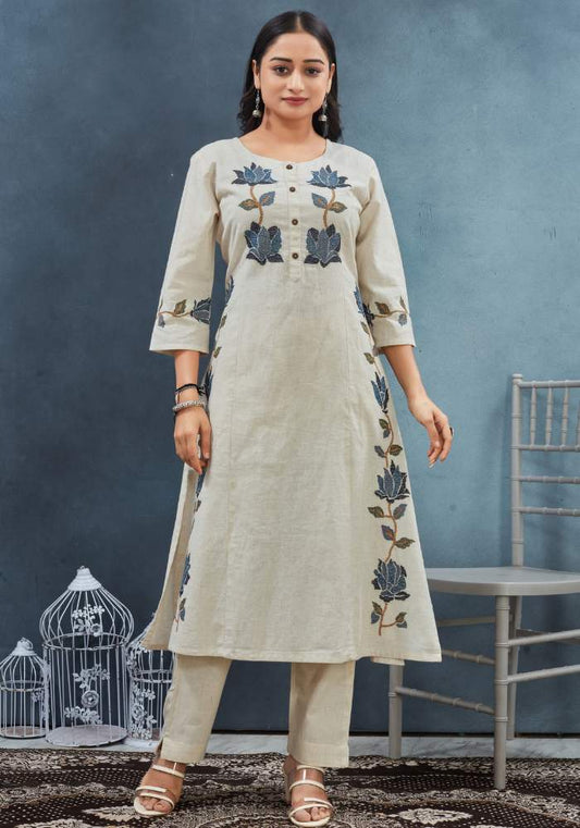 Peach Piper Heavy Pure Cotton Flex Ethnic Wear Set