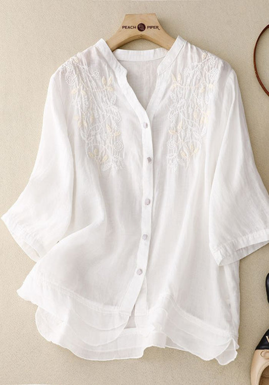 Classic Luxe Summer Embroidered Tunic
