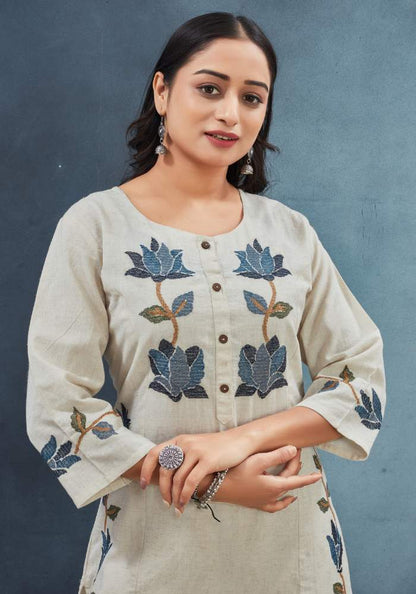 Peach Piper Heavy Pure Cotton Flex Ethnic Wear Set